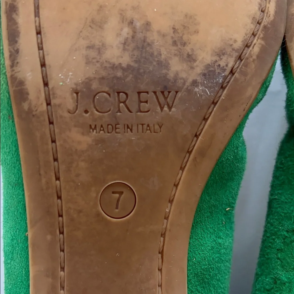 J. Crew Vibrant Green Suede Loafers - Picture 2 of 10